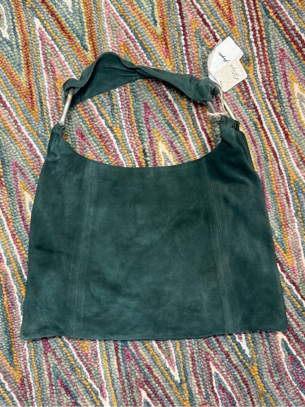 🌲 Free People Bobbi Slouch Suede Tote Hobo Bag in SOLD OUT Color 🌲 PINE - Picture 7 of 10